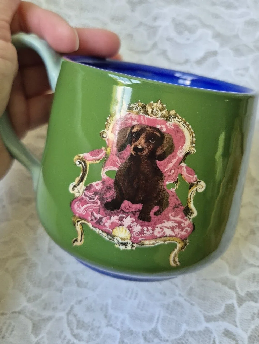 Anthropologie Raphael Balme Dachshund Dog Coffee Cup